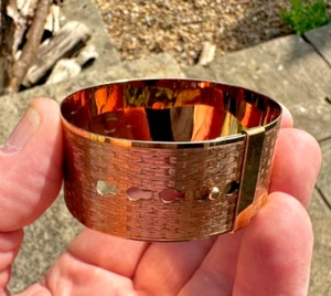 Vintage Engine Turned 9ct Gold BACK And FRONT Cuff Buckle Bangle 25.9grams - Picture 1 of 8