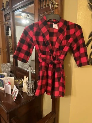 Bata a Cuadros Negra y Roja Estampado Búfalo Navidad Niños Niñas Talla 4-5 Nueva Sin Etiqueta Foto 1 de 4