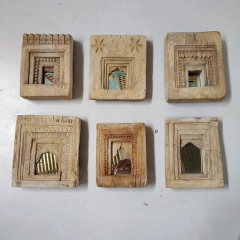 Old Indian Temple Mirror Reclaimed Antique Furniture Mirror Home Wall Decoration Cover