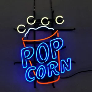 Pop Corn Neon Sign Light Cinema Wall Hanging Advertising Sign Artwork 20"x16" - Picture 1 of 19
