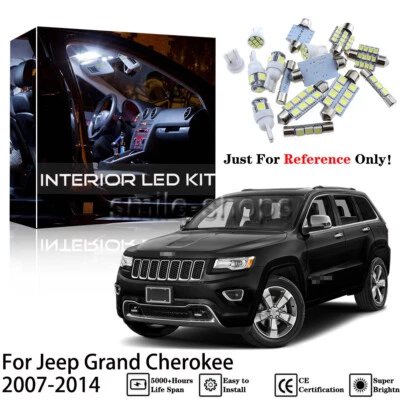 15x Xenon White LED Interior Light Package Kit For Jeep Grand Cherokee 2007-2014 - Image 1 of 4
