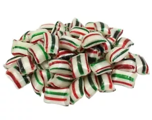Almohadas rojas y verdes a rayas como nuevas caramelo de Navidad antiguo duro 1 libra - Imagen 1 de 1