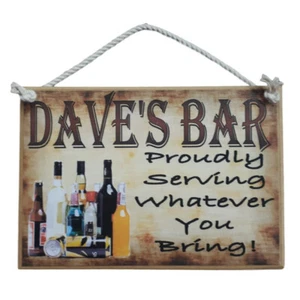 Country Printed Wooden Sign Personalized Bar Serving What You Bring Plaque - Picture 1 of 1