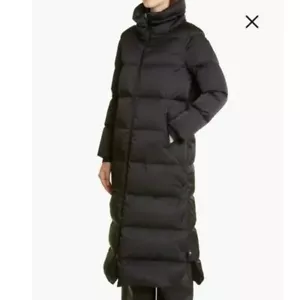 Herno Laminar Quilted Down Long Parka Jacket Coat Size 8 US Black - Picture 1 of 4