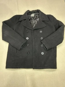 VTG SPIEWAK Peacoat Jacket Mens Wool Double Breast Heavy Large Grey Hipster B2 - Picture 1 of 9