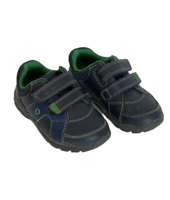 Boys Clarks First Shoes 'Flash Pop' Lights Up - Leather Blue And Green Size 5M - Image 1 of 4