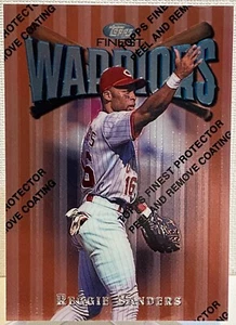 1997 Topps Finest Baseball Warriors #14 Reggie Sanders Cincinnati Reds - Picture 1 of 2