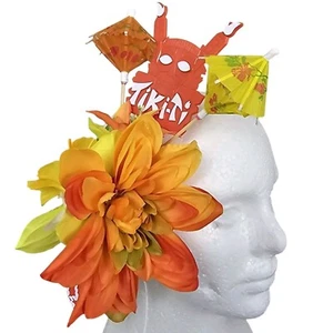 Große dimensionale gelbe Narzissen Dahlie Tiki Ti Swizzle Luau Floral XL Haarspange - Bild 1 von 9