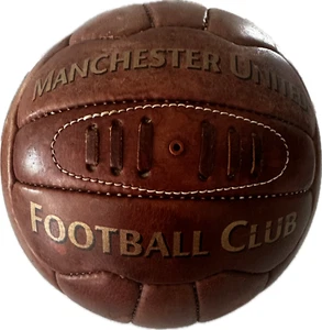 Retro Look Leather Soccer Ball Manchester United Football Club - Picture 1 of 5