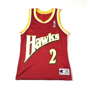 Vintage 1990’s Champion Atlanta Hawks Stacey Simon Basketball Jersey 36 Small - Bild 1 von 10
