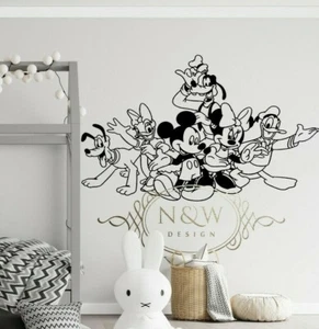 Disney Family Mickey Minnie Donald Goofy Beautiful Kids Wall Window Door Sticker - Picture 1 of 6
