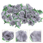50 Gray Artificial Roses for Wedding DIY Bouquets & Decor