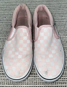 Vans Missy Sz. 2 Youth Checkered Pink Slip On Sneakers. - Picture 1 of 6