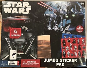 Star Wars Sticker Pad Lucasfilm Disney Jumbo 4 Scenes 3 Reusable Sheets SEALED - Picture 1 of 4
