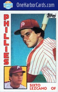 1984 Topps Philadelphia Phillies Baseball Card #185 Sixto Lezcano