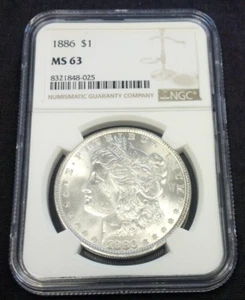 1886 MORGAN SILBER DOLLAR NGC MS63 WEISS (2801) - Bild 1 von 4