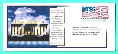 Smart Envelope FDC 12.31.1999 Millennium Cover Wash DC Postal Smithsonian MA - Image 1 of 3