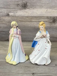 Vintage JSNY Taiwan fiaba principessa ceramica campana set Raperonzolo - Foto 1 di 6