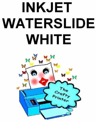 INKJET Water Slide Decal Paper -  10 Sheets - WHITE - Image 1 of 2