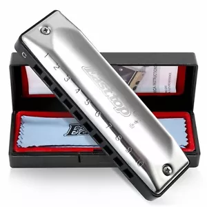 EASTTOP Diatonic blues harp harmonica Key of C 10Hole Mouth Organ Harmonica Gift - Picture 1 of 8