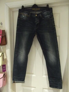 UNITED KINGDOM OF LUKE DENIM Jeans Medium Blue Acid Wash Size 34R - Picture 1 of 6