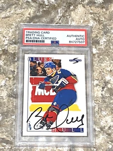 1995-96 Score Brett Hull #235 AUTO PSA/DNA Authentic St. Louis Blues Hockey HOF - Picture 1 of 2
