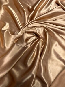 4 METRES GOOD QUALITY CREPE BACK SATIN FABRIC 150 CM WIDE ANTIQUE GOLD CHEAPEST - Picture 1 of 2