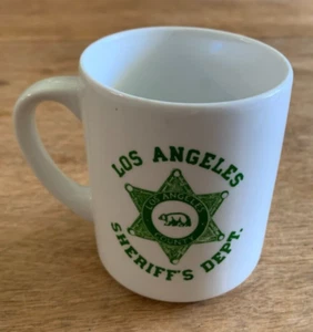 Coffee Mug Cup LASD Los Angeles Sheriffs Department Green Badge - Picture 1 of 3