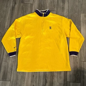 Sudadera Vintage Nike 1/4 Cremallera Extra Grande Amarilla Años 90 Cuadros Swoosh - Imagen 1 de 11