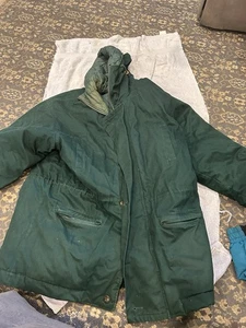 Vintage Eddie Bauer Goose Down Puffer Jacket Men’s M Full Zip Green Pockets - Picture 1 of 6