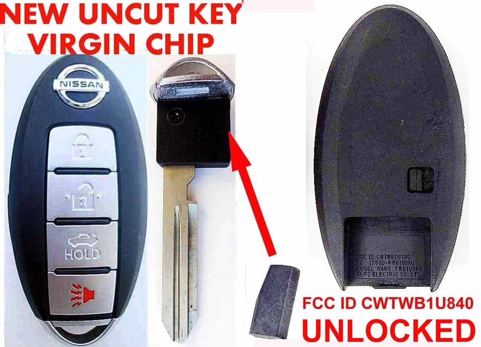 CONTROL REMOTO LLAVE NISSAN VERSA SENTRA HOJA INTELIGENTE DESBLOQUEADO VIRGEN FABRICANTE ORIGINAL SIN CORTAR CWTWB1U840 Foto 1 de 1