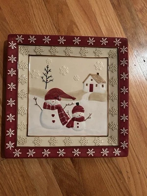 ST. NICHOLAS SQUARE WINTER WISHES SQUARE PLATE LARGE - Image 1 of 4