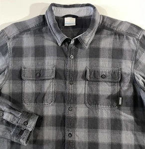 Columbia Lined Flannel Shirt Jacket, Men's XL, Black Gray Plaid, Heavy,   E19HY8 - Picture 1 of 8
