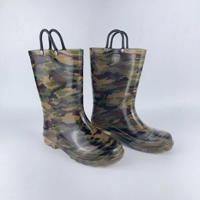 Botas de Lluvia Western Chief Niños 13/1 Multi Camuflaje Iluminadas Impermeables Tirar Correas Foto 1 de 4