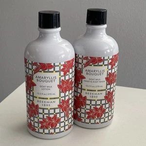 Beekman 1802 Amaryllis Bouquet Goat Milk Lotion, Hand & Body Wash 12.5 fl oz Lot - Picture 1 of 6