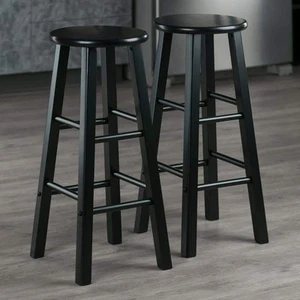WINSOME WOOD Element 29 in. Black Bar Stools (Set of 2) - Picture 1 of 9