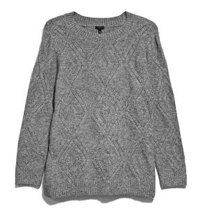Talbots, Maglione Pullover Grigio con Lucido Metallizzato Lunghezza Tunica, Taglia PXL - Foto 1 di 4