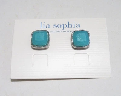 Pendientes de poste azul joyería Lia Sophia en plata Foto 1 de 4