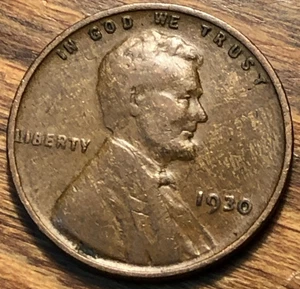 Centavo de trigo Lincoln 1930 madera inadecuada mezcla error moneda única llamativa a la vista - Imagen 1 de 4