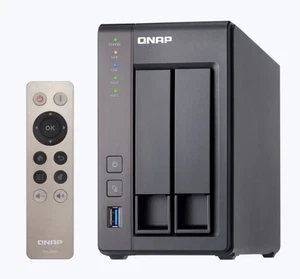 QNAP TS-251+ 2 Bay Desktop NAS + extended RAM to 4GB, with 2    1TB  HDD and PSU - Picture 1 of 8