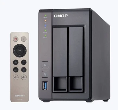 QNAP TS-251+ 2 Bay Desktop NAS + extended RAM to 4GB, with 2    1TB  HDD and PSU - Image 1 of 4