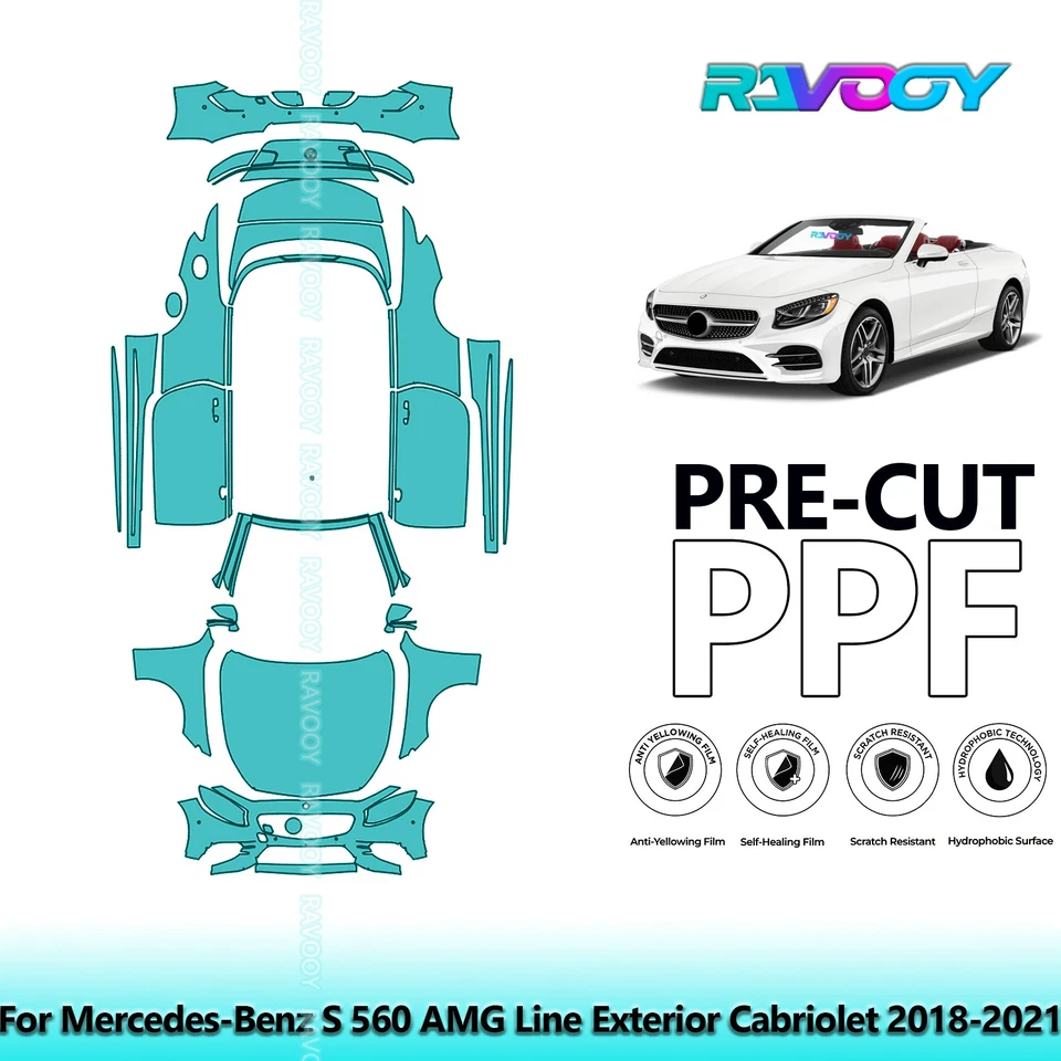 Película de proteção de pintura PreCut PPF para Mercedes-Benz S 560 AMG Line 2018-2021 - Imagem 1 de 4