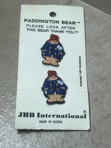2 Vintage JHB Paddington Bear Buttons Blue Novelty 1993 New - Picture 1 of 2