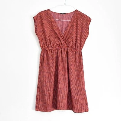 SOPRANO Orange Sleeveless Modern Geometric Pattern Sundress | Size M - Image 1 of 4