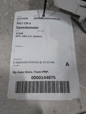 2017 Honda CR-V Speedometer Gauge OEM 78100TLAA21 107K Miles - Used - Image 1 of 4