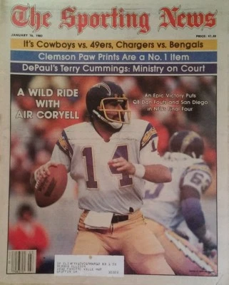 1982 Sporting News Dan Fouts Clemson Ruhe Cummings Bench Tripuca  RARE Ads - Image 1 of 4