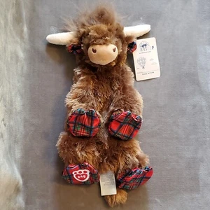 Build a Bear Workshop UNSTUFFED Tartan Highland Cow Plush Moo Stuffed Animal NEW - Picture 1 of 6