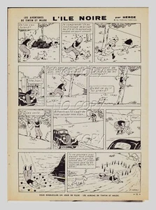 1959/60 TINTIN L'îLE NOIRE bichromie PL 28 paru dans l'écho de la mode - Picture 1 of 1