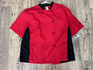 UA Uniforms Chefs Jacket - 3XL - Double Button Red & Black - NEW WITH TAGS - Picture 1 of 6