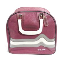 Vintage Ranger Pink Grey White Bowling Bag With Wire Rack 